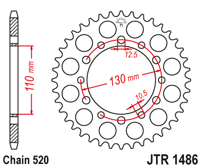JT SPROCKETS JTR1486.44 (50444jt)
